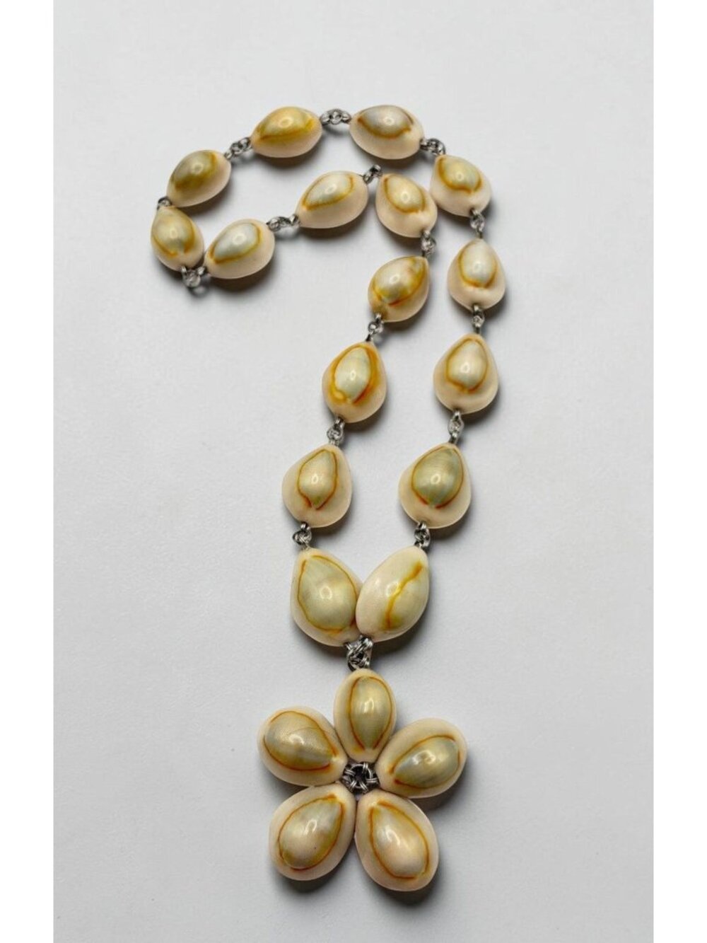 Cowrie Shell Flower Pendant Necklace Handmade Beach Boho Surf Summer